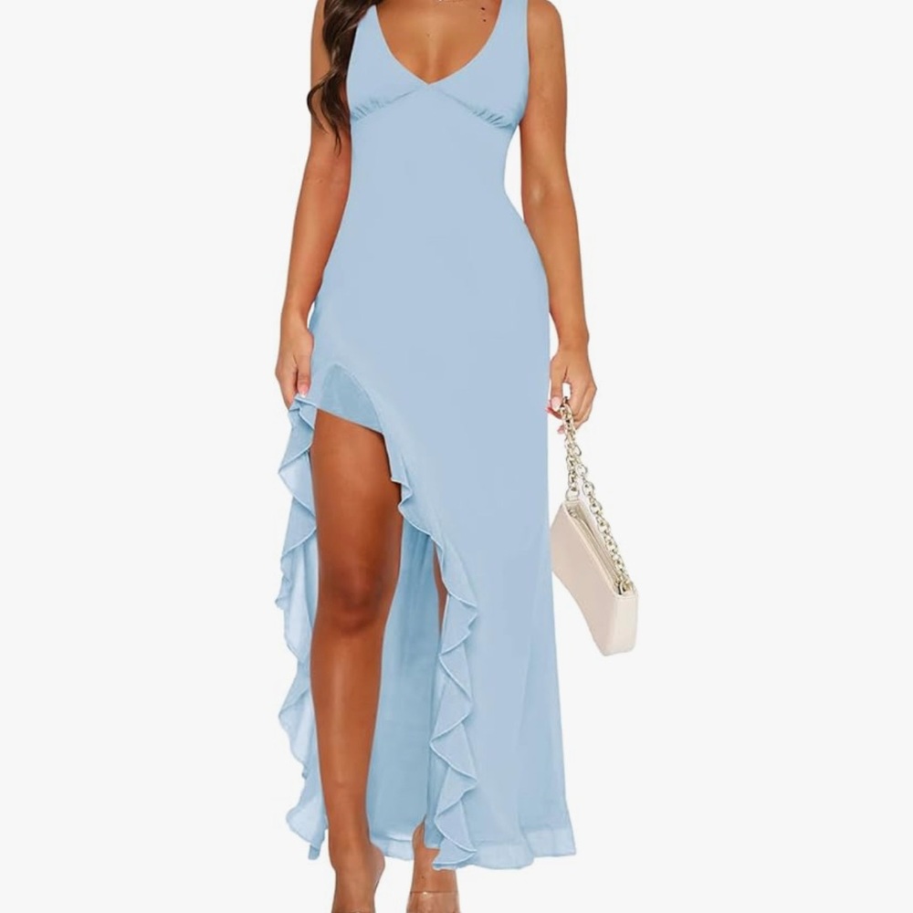 Elegant Blue Maxi Dress